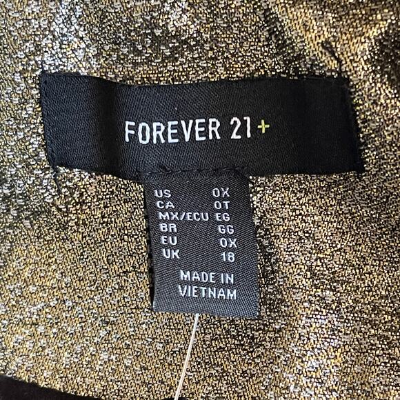 Forever 21 White Gold Metallic Lamé Holiday Formal Blazer Size OX or 14 - Picture 4 of 6